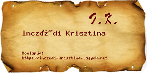 Inczédi Krisztina névjegykártya