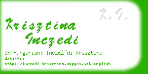 krisztina inczedi business card